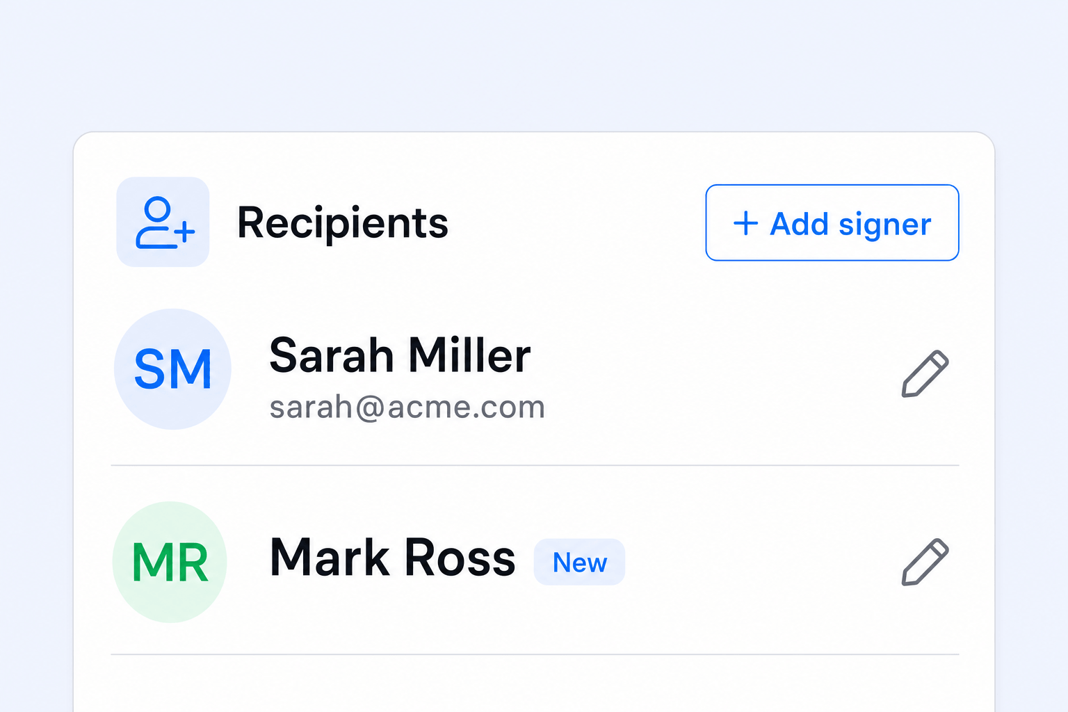 Add / Edit Recipients