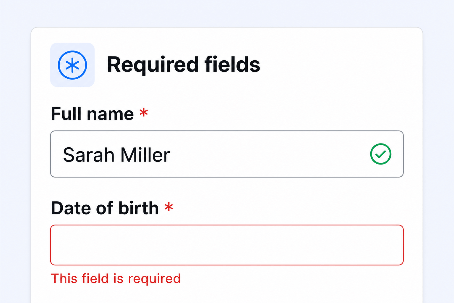 Required Form Fields